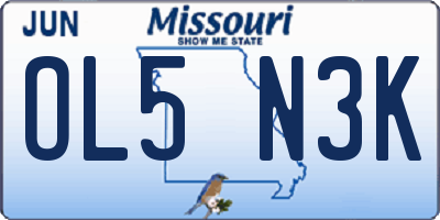 MO license plate OL5N3K