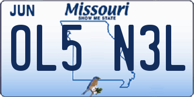 MO license plate OL5N3L