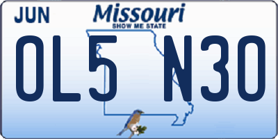 MO license plate OL5N3O