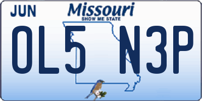 MO license plate OL5N3P