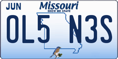 MO license plate OL5N3S