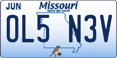 MO license plate OL5N3V
