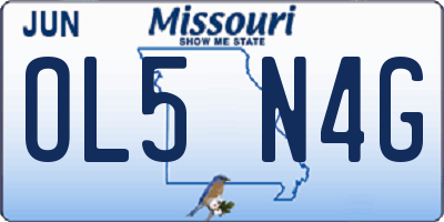 MO license plate OL5N4G