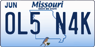 MO license plate OL5N4K