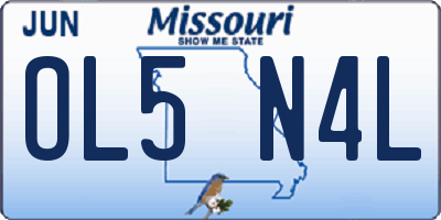 MO license plate OL5N4L