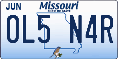 MO license plate OL5N4R