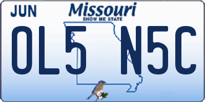 MO license plate OL5N5C