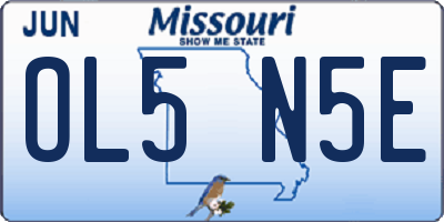 MO license plate OL5N5E