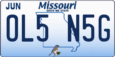 MO license plate OL5N5G