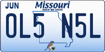 MO license plate OL5N5L