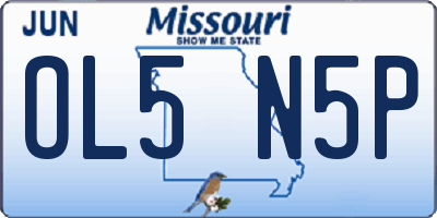 MO license plate OL5N5P