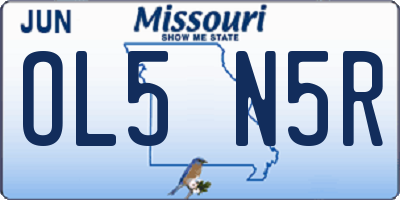 MO license plate OL5N5R