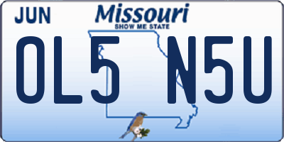 MO license plate OL5N5U