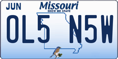 MO license plate OL5N5W