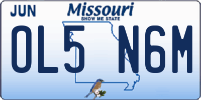 MO license plate OL5N6M