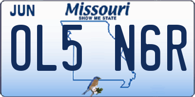 MO license plate OL5N6R