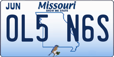 MO license plate OL5N6S