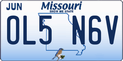 MO license plate OL5N6V