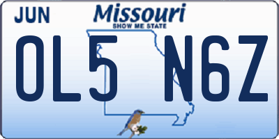 MO license plate OL5N6Z