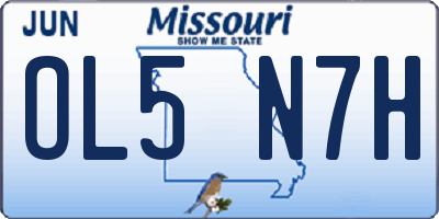 MO license plate OL5N7H