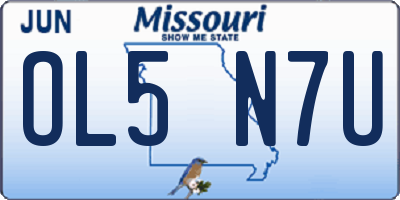 MO license plate OL5N7U