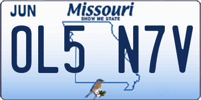 MO license plate OL5N7V