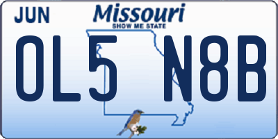 MO license plate OL5N8B