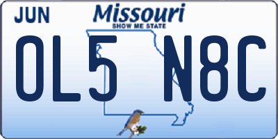 MO license plate OL5N8C