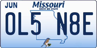 MO license plate OL5N8E