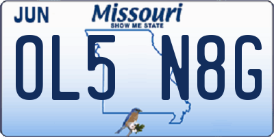 MO license plate OL5N8G