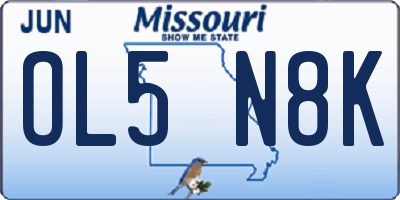 MO license plate OL5N8K