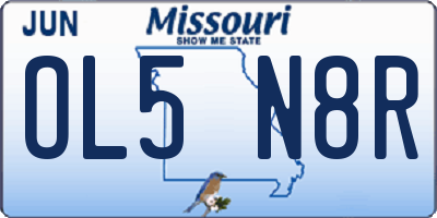 MO license plate OL5N8R