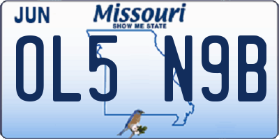 MO license plate OL5N9B