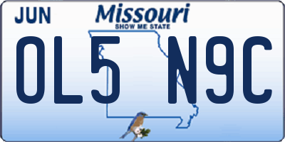 MO license plate OL5N9C