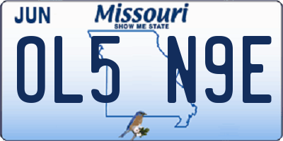 MO license plate OL5N9E