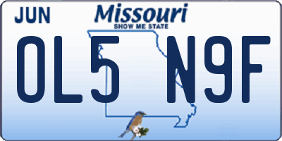 MO license plate OL5N9F