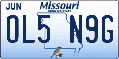 MO license plate OL5N9G