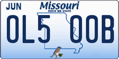 MO license plate OL5O0B