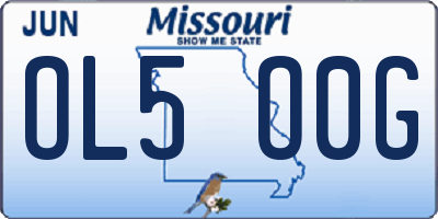 MO license plate OL5O0G