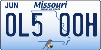 MO license plate OL5O0H