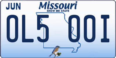 MO license plate OL5O0I