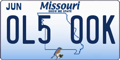 MO license plate OL5O0K