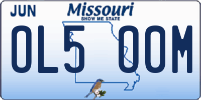 MO license plate OL5O0M