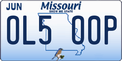 MO license plate OL5O0P