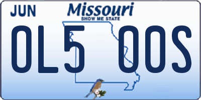 MO license plate OL5O0S