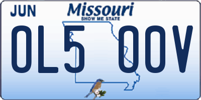 MO license plate OL5O0V