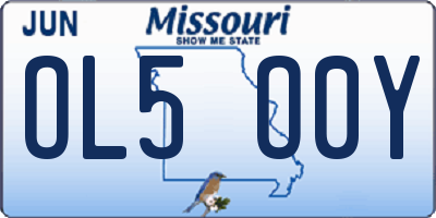 MO license plate OL5O0Y