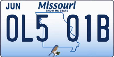 MO license plate OL5O1B
