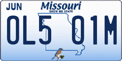 MO license plate OL5O1M