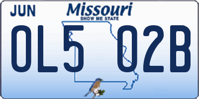 MO license plate OL5O2B